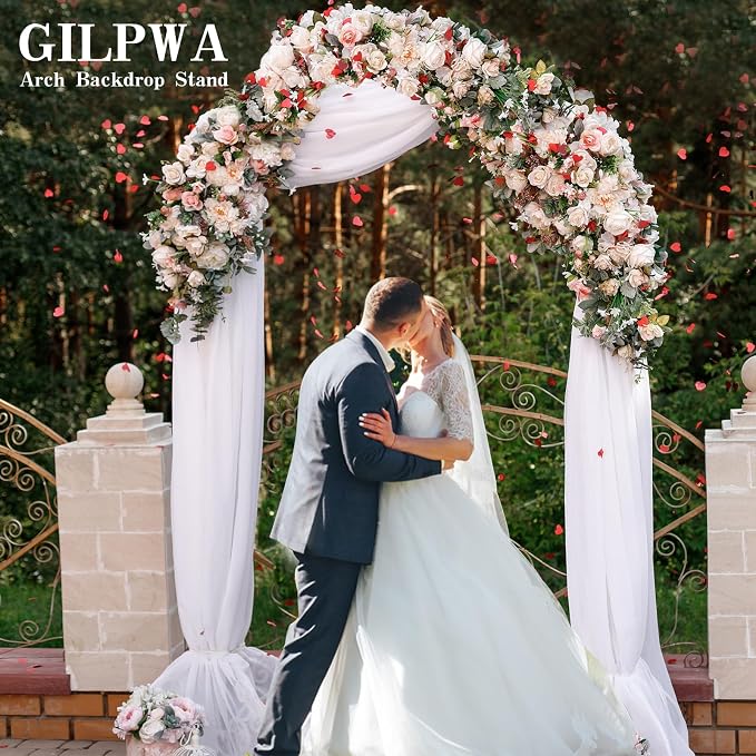 GILPWA Wedding Arch Backdrop Stand 7.2FT, 5.9FT, 5.9FT Set of 3 Gold Metal Arch Balloon Stand for Wedding Ceremony Baby Shower Birthday Party Balloon Arch Decoration