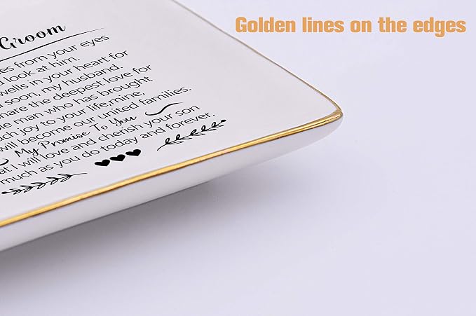 Topthink Ring Dish Gifts for Mother of the Groom from Bride-I See the Love That Shines-Wedding Gift for Mother of the Groom-Bridal Shower Gift-Ceramic Jewelry Holder Ring Dish Trinket Box Tray