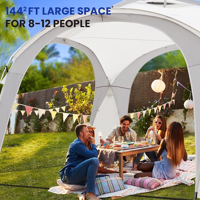 UNP Easy Beach Tent Pop Up Canopy UPF50+ Tent with Side Wall, Ground Pegs, and Stability Poles, Sun Shelter Rainproof, Waterproof for Camping Trips, Backyard Fun, Party Or Picnics