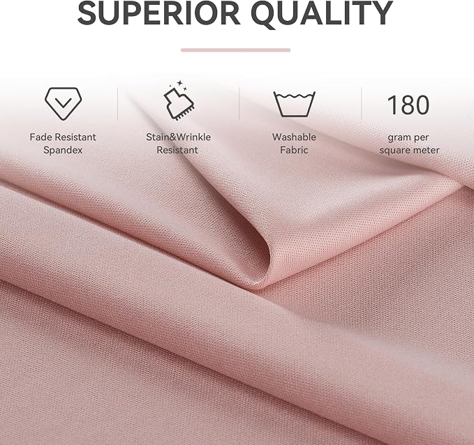 20FTx12FT Dusty Pink Wrinkle-Free Wedding Backdrop Curtain -Silky Washable White Polyester Drapes for Baby Showers, Birthday Parties, Photography, and Wedding Receptions-4 Panels 5FTx12FT