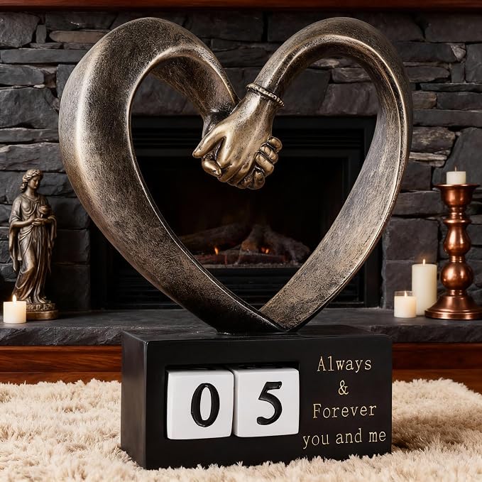 WUBIANJIE Wedding for Couple Couples Heart, Heart Decoration Gift for Her and Him, Marriage Gifts,1st to 50th Or 60th Anniversary, Coffee Table Decor Office Living Room Bedroom Decorations.