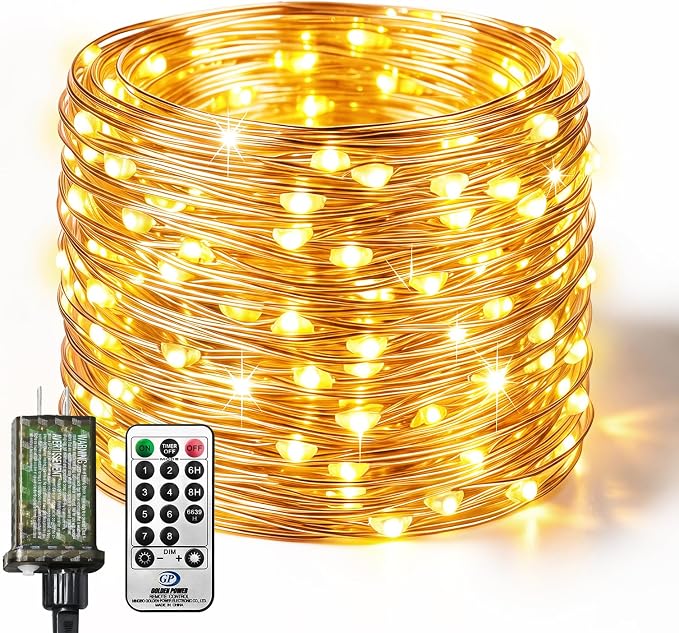 btfarm Fairy Lights Plug in with Remote, 165FT 500 LED Outdoor Twinkle Lights Waterproof with Timer, 8 Modes Indoor String Lights for Bedroom Patio Garden Wedding Christmas Decoration, Warm White