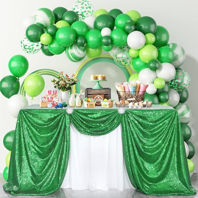 B-COOL Sequin Table Cloth Glitter Tablecloth Christmas Decoration Sparkly Table Fabric 50x80 Inch Rectangular Spring Linens for St. Patrick's Day Party Overlays