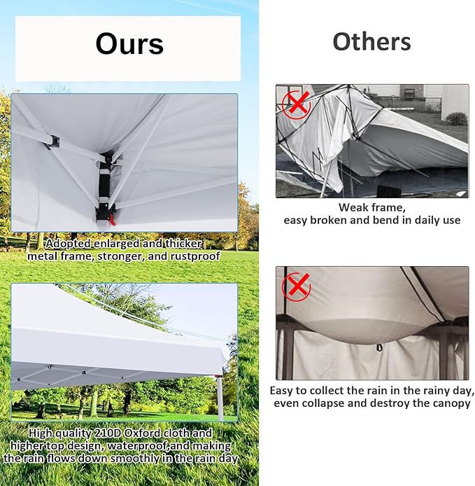 COBIZI 10x20 Pop Up Canopy with 6 Sidewalls - Waterproof Commercial Tent, UV 50+ Protection, Easy Setup Outdoor Gazebo for Parties, Events & Garden with Sandbags, Swan White