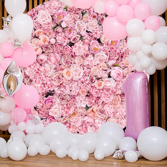 Rose Flowers Round Backdrop Cover 7.2ftx7.2ft Pink Roses Wall Backdrop for Wedding Decorations Banquet Engageing Bridal Shower Birthday Party Photography Studio Props Background Floral Party