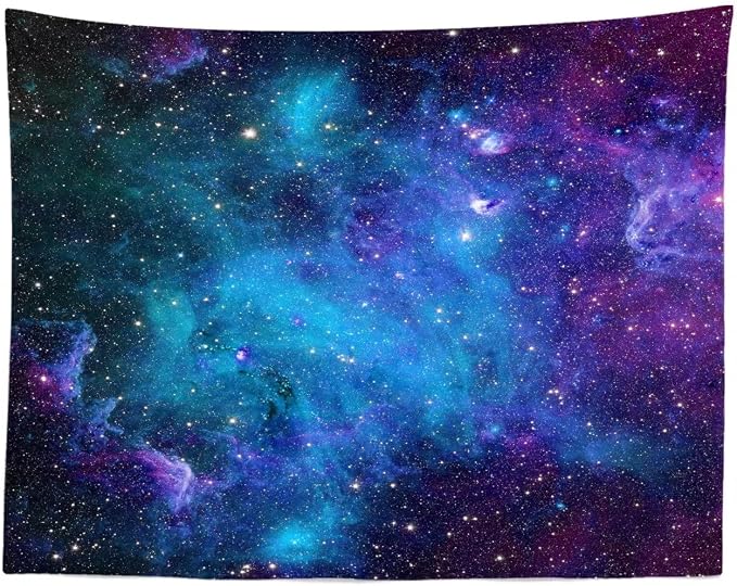 BELECO 5x3ft Fabric Cosmic Galaxy Backdrop Wall Décor Starry Sky Milky Way Stars Backdrop Universe Space Theme Photo Background Galaxy Baby Shower Birthday Party Decorations Studio Photo Props