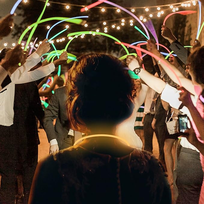 Glow Fever Glow Sticks Bulk 100ct 22'' Glow Necklaces with Connectors, Neon Light Sticks for Party Festivals Raves Concert Birthday Wedding, Pink