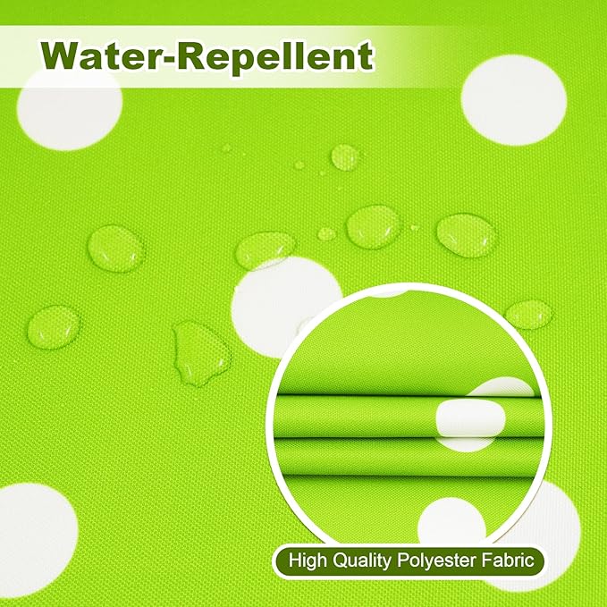 Poise3EHome 60X84 Outdoor Spillproof Rectangle Tablecloth with Umbrella Hole and Zipper for Camping Picnic Party Patio Table Spring, Green Polka Dot