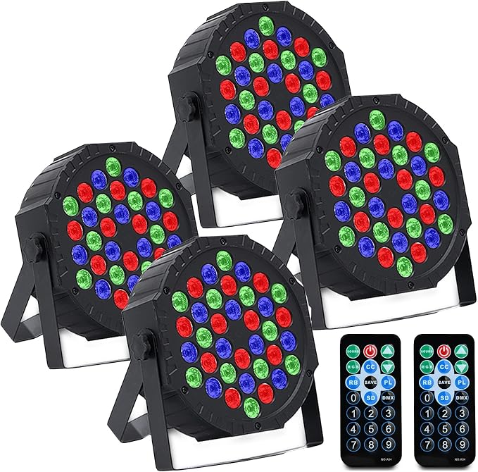 Stage Lights Dj Lights for Parties Led Stage Light Sound Activated Portable Party Light Par Light 36 Led RGB Remote Control Uplights for Disco Indoor Events Bar Birthday Wedding Outdoor