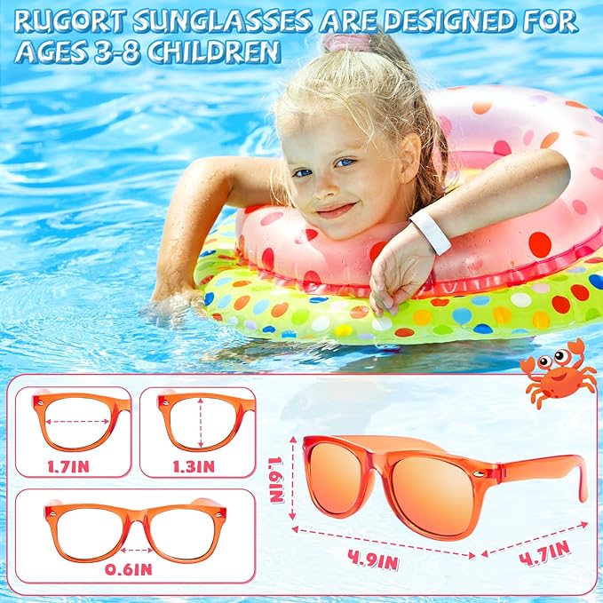 Sunglasses Party Favors for Kids - Girls Sunglasses Age 3-8 with UV 400 Protection, Neon Sunglass Party Favors Bulk for Students Classroom, Valentines Easter, Kids Goodie Bags Stuffers - 12 Packs
