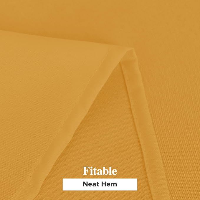 Fitable 6 Pack Gold Rectangle Table Clothes - 90 x 156 Inch - Wrinkle and Stain Resistant Fabric Tablecloths, Washable Polyester Table Covers for Wedding, Party, Banquet, Formal Events
