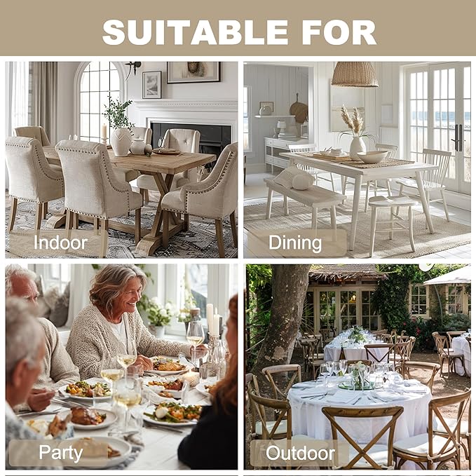Hiasan Faux Linen Rectangle Tablecloth - Wrinkle and Stain Resistant Washable Table Cloth for Kitchen Dining Room Holiday Table Cover for Party Dinner, Stone, 90 x 156 Inch