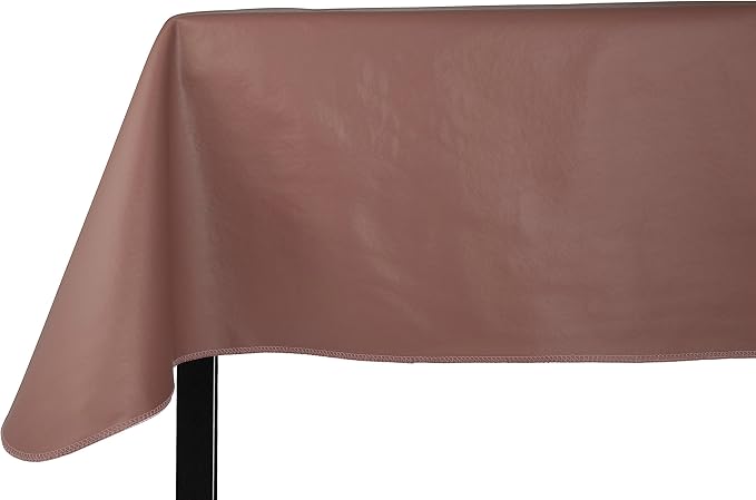 Yourtablecloth Heavy Duty Vinyl Rectangle or Square Tablecloth – 6 Gauge Heavy Duty Tablecloth – Flannel Backed – Wipeable Tablecloth with Vivid Colors & Many Sizes 52 x 70 Mauve