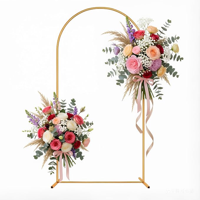 Metal Arch Backdrop Stand for Wedding, Parties, Birthday, Baby Shower, Graduation, Bridal Shower, Garden, Floral, Balloon Decoration (6FT)