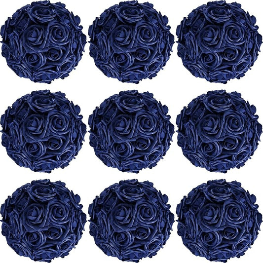 Tigeen 200 Pack Artificial Foam Rose Flowers with Stems Artificial Flowers Real Looking Fake Roses Bulk for DIY Wedding Bouquets Bridal Shower Centerpieces Floral Arrangements Home Decoration (Blue)