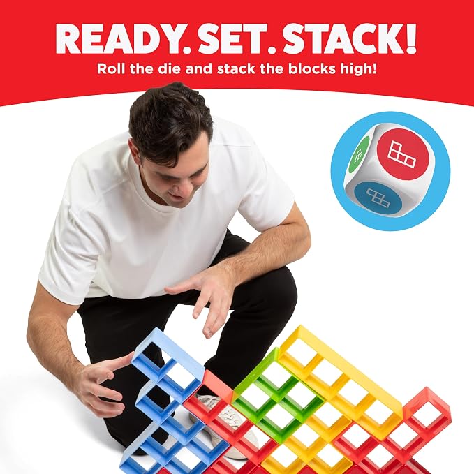 Giant Tower Stack by Relatable - Nappa Award 2026 Winner, The Jumbo Block Game Where You Balance Building Blocks - Ultimate Outdoor Games, Yard Games for Adults & Family Games Challenge, Ages 8+