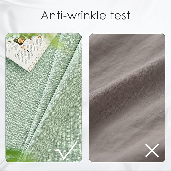 BALCONY & FALCON Rectangle Tablecloth Washable Wrinkle Resistant and Water Proof Table Cloth Decorative Linen Fabric Tablecloths for Easter Dinner Party Kitchen Wedding Outdoor (Celadon Green, 55x95)