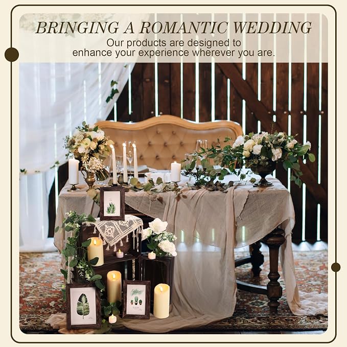 Yuntau 11 Pcs Rustic Nesting Wedding Decoration Farmhouse Wood Crates for Display Decorative Storage Baskets for Bridal Shower Birthday Party Centerpiece(Brown)
