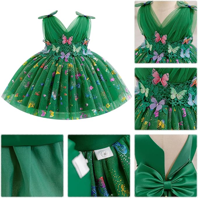Baby Girls Butterfly Birthday Dress Baby Girl 3D Butterfly Princess Dress Photography Wedding Cake Crush