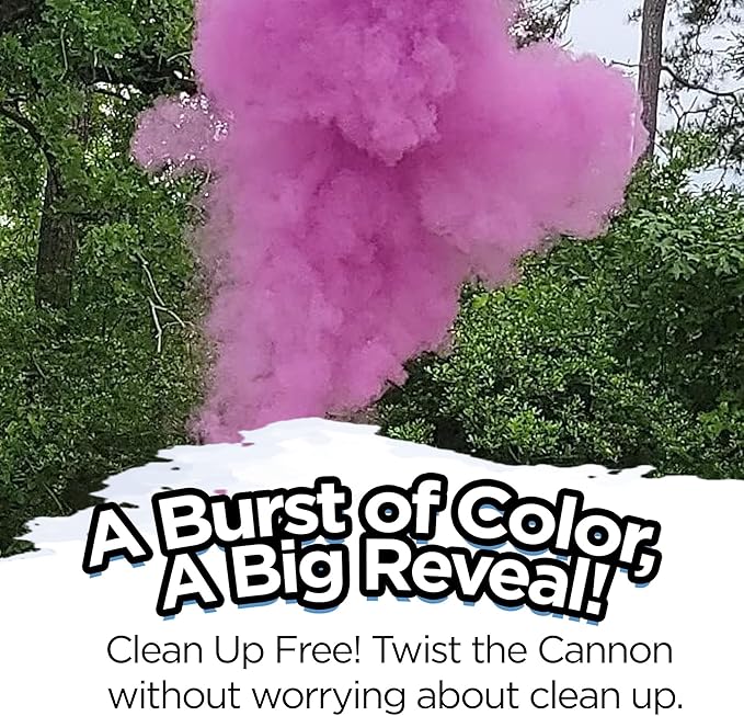 Gender Reveal Surprise - Purple Gender Reveal Powder Cannon - Easy to Use Purple Powder Cannon for Baby Gender Reveal Parties, Baby Showers & More - Colorful Powder Popper - 12 Inch - 2 Pack
