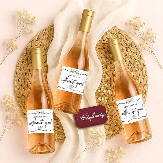 Stofinity 11 Will You Be My Bridesmaid Stickers Mini Champagne Labels - I Can't Say I Do Without You Bridesmaid Proposal Ideas, Maid of Honor and Matron of Honor Proposal Bottle Label
