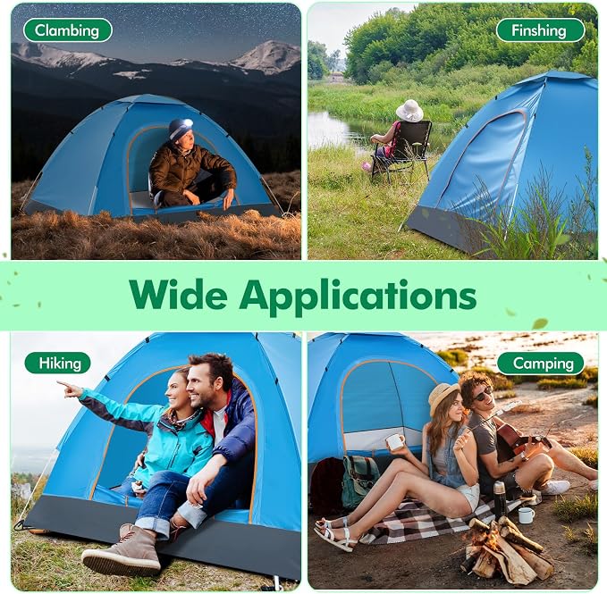 Woanger 6 Pack Bulk 2 Person Camping Tents for Homeless Lightweight Outdoor Tent with Rain Fly and Carrying Bag, Waterproof Windproof Setup Pop Up for Homeless Camping Backpacking