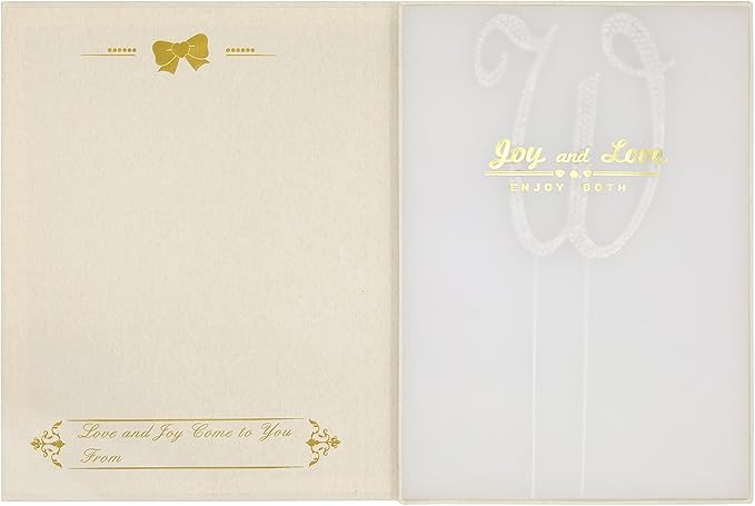 LOVENJOY Gift-Boxed 3.7" Rhinestone Letter W Cake Topper Initial