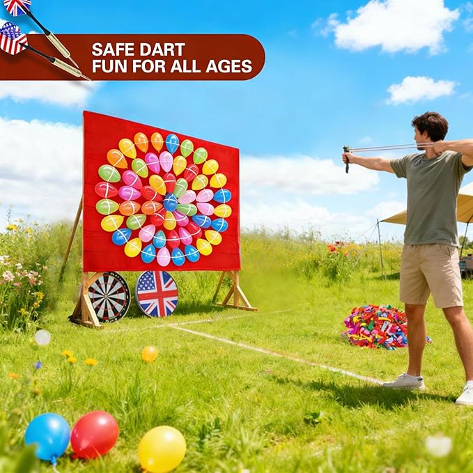 Balloon Dart Board, Carnival Fair Balloon Pop Game, Balloon Dart Game Board Set with 2 Darts & 500 Balloons, Classic Target Game for Birthday Parties, Carnivals