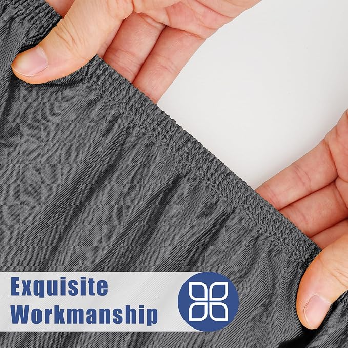 Moosfor Spandex 8 Foot Rectangle Table Cloth 6 Pack, Elastic Fitted Tablecloths for Picnic, Stretch Washable Patio Table Cover for Outdoor, Camping, Banquet and Parties (Dark Grey, 30"x96")