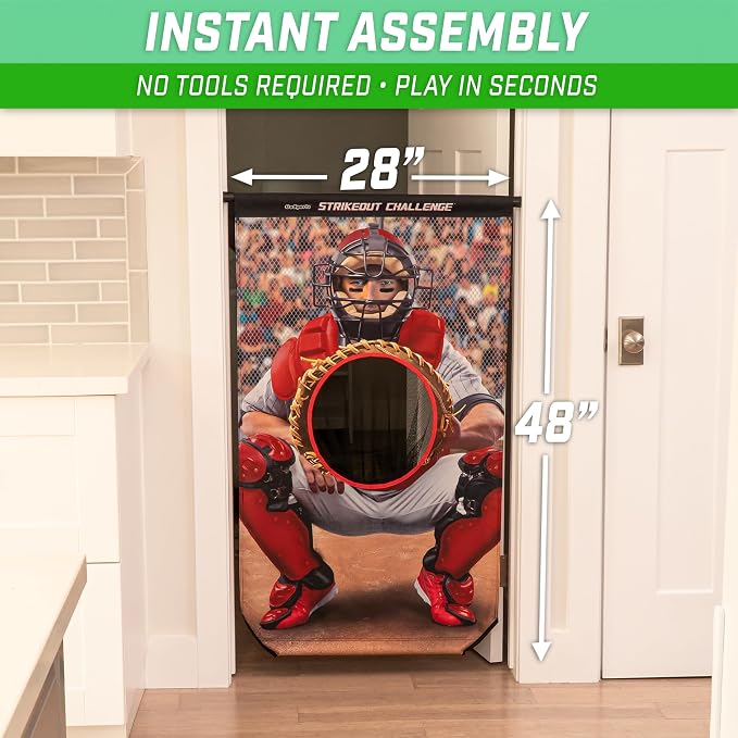 GoSports Football & Baseball Toss Games Available in Football Red Zone Challenge or Baseball Pro Pitch Challenge Choose Between Backyard Toss or Door Hang Targets