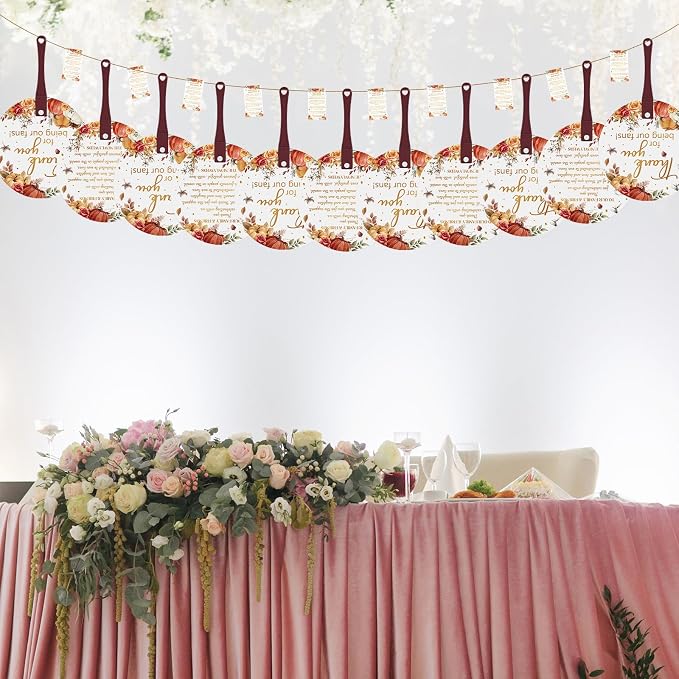 Cinrobiye 100 Sets Wedding Hand Fans Bulk for Guests, Handheld Fans with Thank You Cards, Outdoor Bridal Shower Favors