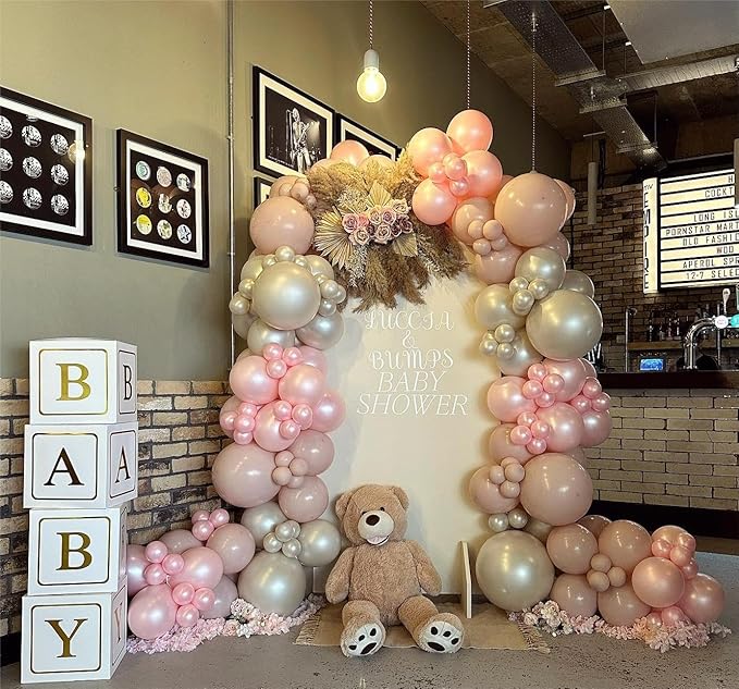 Pearl White Double Stuffed Balloons Different Size 115Pcs 5/10/12/18" White Pearl Ivory Balloons Garland kit for Wedding Birde to be Engagement Bridal Shower Birthday Baby Shower Party