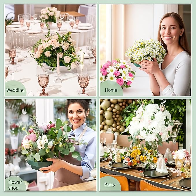 Sabary 12 Pack Large Size 8.5 x 6.7 Inch Floral Foam Bowl Floral Arrangements Supplies Foam in Bowls Flower Bowl with Blocks Kits for Table Party Wedding Festival Flower Holiday Decorating
