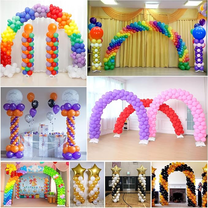 Balloon Arch Kit and Metal Balloon Column Stand and Electric Balloon Pump, Adjustable Balloon Stands for Floor with Water bags, Balloon Kit for Wedding Birthday Party Supplies Decoration