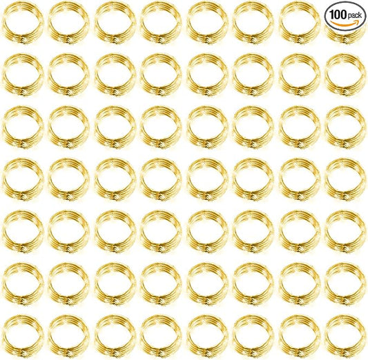 Hortsun 100 Packs Fairy Lights Battery Operated 3 Speed Modes, 7 Ft/ 2 M 20 LED Battery String Mini Waterproof Wire Twinkle Lights Bulk for Wedding Party Birthday Vases Decor (Warm White)