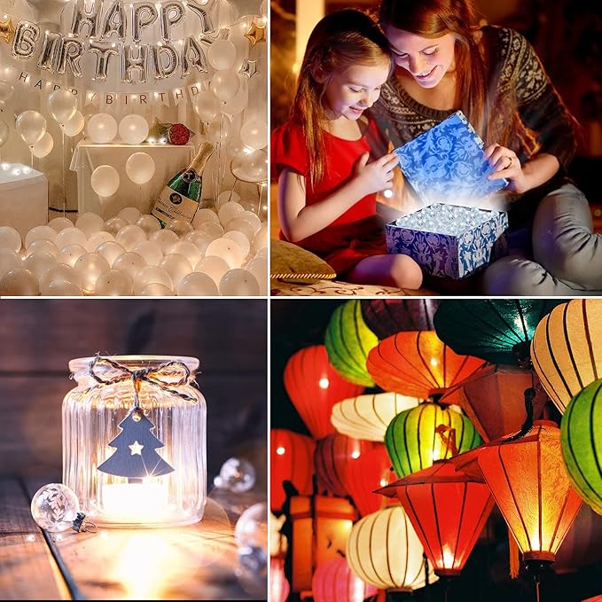 Aogist 50pcs White Balloon Lights,Long Standby Time Waterproof Mini Light,Battery Powered,Round LED Ball Lamp for Latex Balloon Paper Lantern Party Wedding Festival Christmas Halloween Decorative