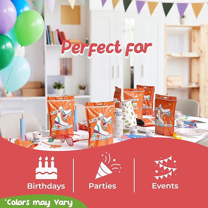 Crown Display Party Favors for Kids 10 Pre Filled Party Favor Bags - Roller Skating Fun Goodie Bags Stuffers for Kids with Fidget Toys and Small Toys Goody Bag Stuffers - Party Favors for Kids 4-8