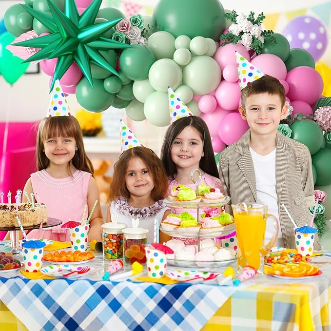 Pink and Green Balloon Arch Garland Kit, Green Pastel Pink Latex Balloons Party Balloons for Baby Shower Wedding Safari Birthday Summer Tropical Birthday Party Decorations