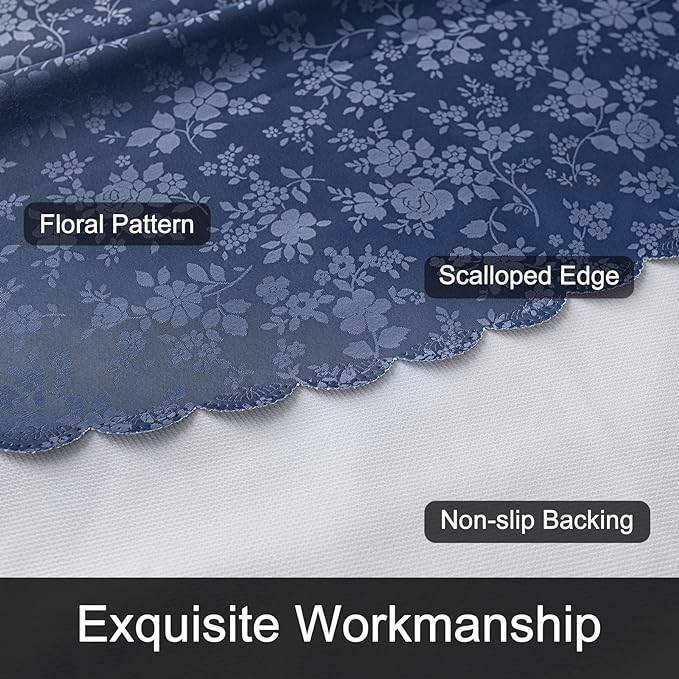 Smiry Rectangle Table Cloth, Waterproof Heavy Duty Vinyl Tablecloths, Wipeable Washable Table Cover for Kitchen and Dining Room (Navy Blue, 60" X 126")