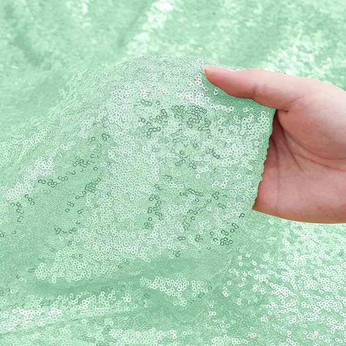 Sugargirl 10 Packs 12 x 72 inches Sequin Table Runner, Glitter Mint Green Table Runner for Birthday Party Supplies Wedding Holiday Celebration Event Decorations