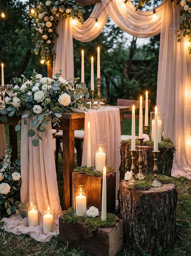 Funtery 48 Pcs Flameless LED Taper Candles Battery Operated Candles Bulk Realistic LED Candlesticks Flickering for Wedding Church Party Home Decor(Ivory,11 Inch,Classic Style)