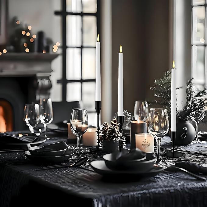 Black Taper Candle Holders for Wedding Table Centerpiece,Tall Taper Candlestick Holders Bulk Set of 27,Metal Candle Stick Holder Decor for Table or Mantel Centerpiece, Dinning, Party Home Decor