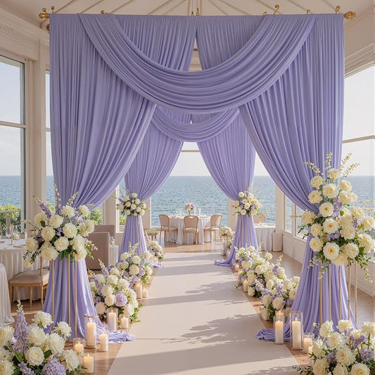 20ft x 10ft Wrinkle Free Lavender Backdrop Curtains for Parties, Polyester Light Purple Photo Backdrop Drapes for Wedding Photography Birthday Party Background Baby Shower