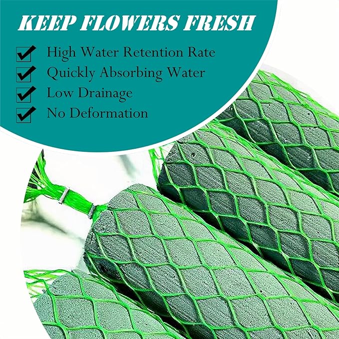 42PCS Floral Foam Garland - 27.6Ft Floral Foam Garland for Fresh Flowers,Arch Door Tabletop for Artificial Flowers Arrangement for Wedding Garden Home Decor(Floral Tape x5pcs, Floral Wire x1)