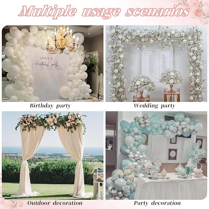 KOMCLUB 8.9FT Silver Metal Arch Stand, Square Frame for Wedding Party Decor | Stable Heavy-Duty Stand, Fits Ceremony Birthday Graduation Bridal Baby Shower Anniversary Background Decor