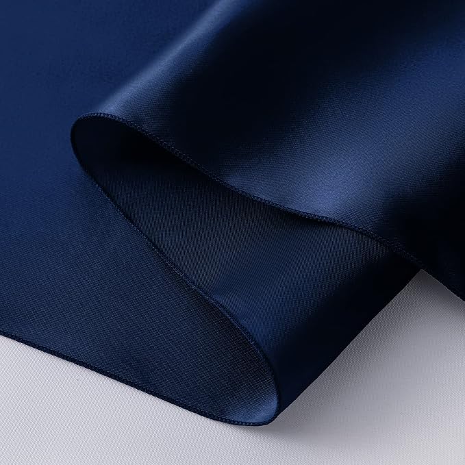 Horbaunal 24 Pack Navy Blue Satin Table Runner 12 x 108 Inch, Smooth Table Runners for Wedding Banquets Birthday Party