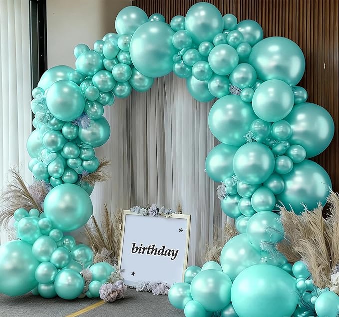 Teal Balloons Double Stuffed Turquoise Teal Blue Balloons Pearl Balloon Arch Kit for Birthday Baby Shower Wedding Dolphin Mermaid Ocean Theme Party Decorations