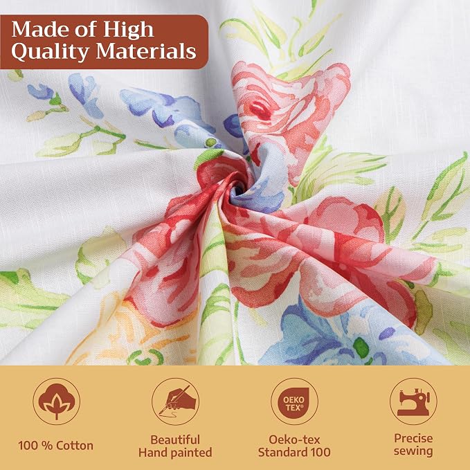 Maison d' Hermine Table Cloth Rectangle Table 100% Cotton 70 x 120 Inches Tablecloth Reusable Decorative for Dining Kitchen Room Farmhouse Party Home Hotel Restaurant Spring Summer - Vintage Floral