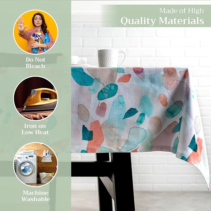 Maison d' Hermine Table Cloth Square Table 100% Cotton 60 x 60 Inches Tablecloth Reusable Decorative for Dining Kitchen Room Farmhouse Party Home Hotel Restaurant Spring Summer - Summer Picnic