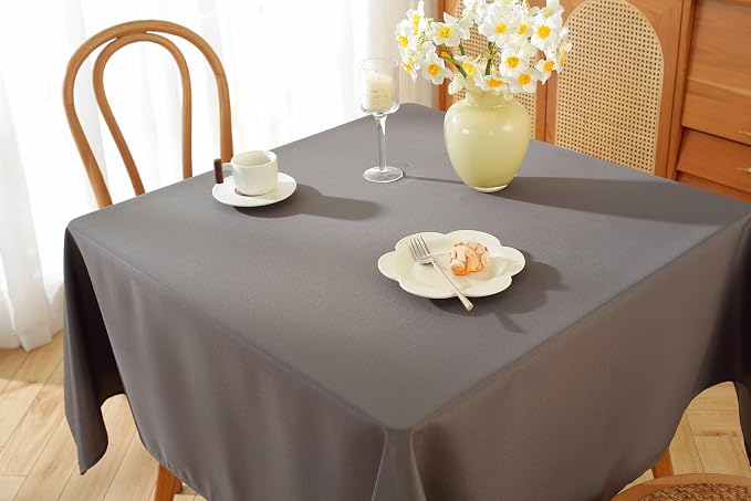 10 Pack Square Tablecloth 60 x 60 Inch Charcoal Tablecloth, Polyester Fabric Washable Table Cloth for Home, Party, Wedding or Restaurant Use.